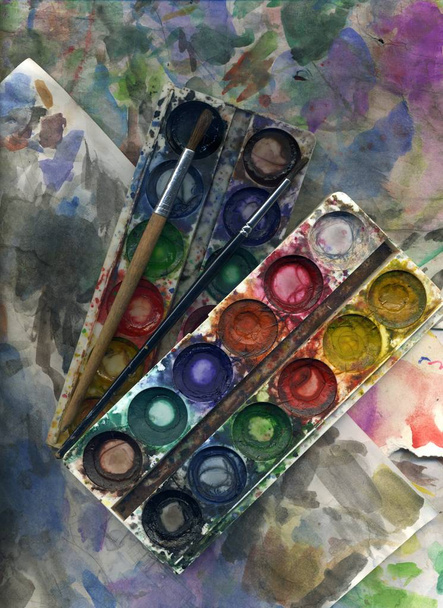 Akvarell / színes kollázs / absztrakt tapéta  - Fotó, kép