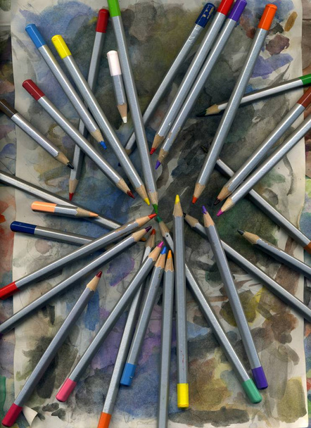 pencils collage / abstract wallpaper - Photo, Image