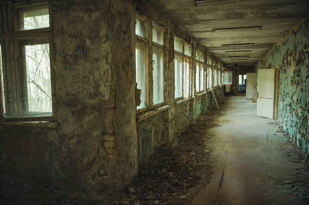 Ausschlusszone Tschernobyl. radioaktive Zone in der Stadt Pripjat - verlassene Geisterstadt. Tschernobyl Geschichte der Katastrophe. verlorener Platz in der Ukraine, sssr - Foto, Bild