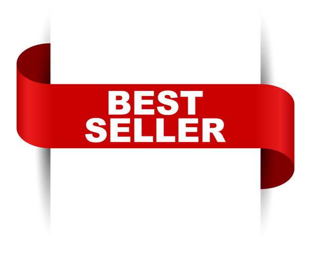 rode vector banner bestseller - Vector, afbeelding