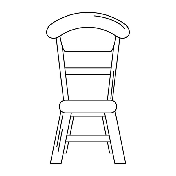 Καρέκλα Ξύλινη τραπεζαρίας απομονώνονται σε μαύρο και άσπρο - Διάνυσμα, εικόνα
