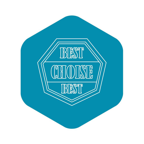 Best choise label icon, outline style - Vektor, Bild