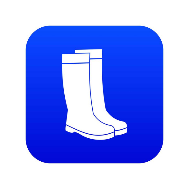 Rubber boots icon digital blue - Вектор, зображення
