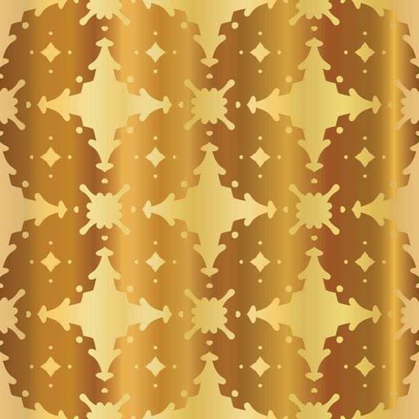 Роскошная золотая звезда Дамаск Шаблон бесшовный вектор Повторное рисование металлической фольги Звездная иллюстрация
 - Вектор,изображение