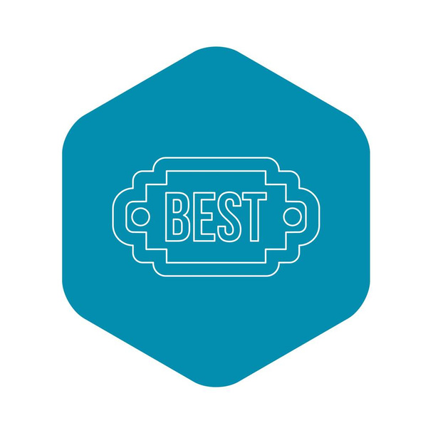 Best label icon, outline style - Vector, Imagen