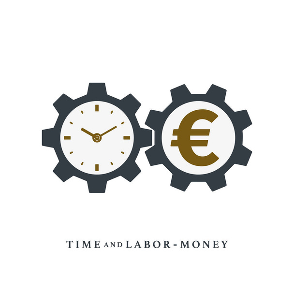 Idő és a munka a pénzt, ikon tervezés - Vektor, kép
