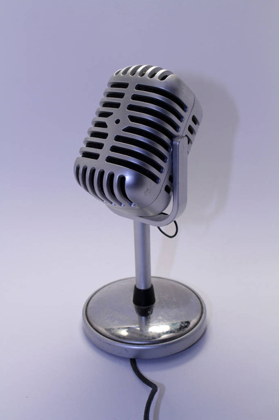 A mic, mike, or microphone with its cable wired. - Photo, Image