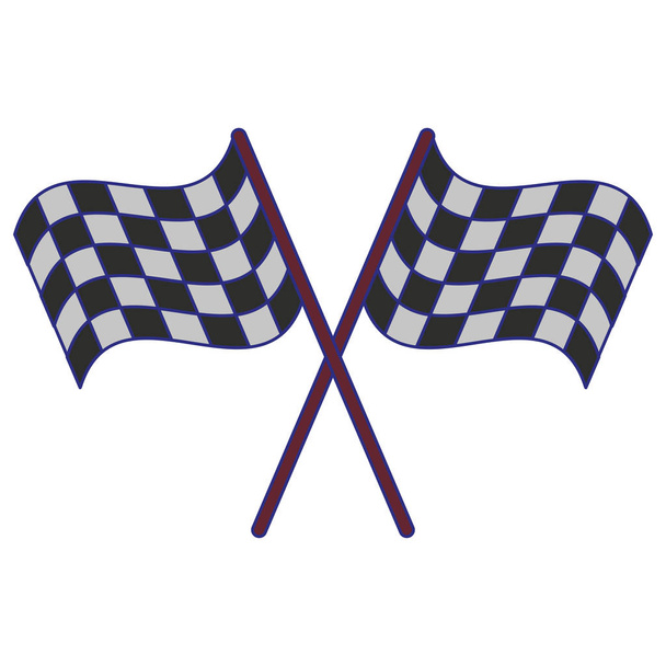 シンボルの青い線を交差フラグをレース - ベクター画像
