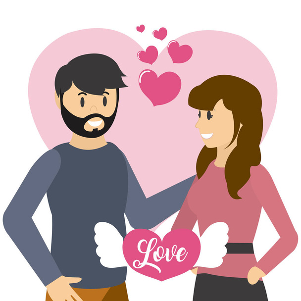 Casal amor desenhos animados
 - Vetor, Imagem