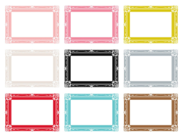 Set kleurrijke antieke frames. - Vector, afbeelding
