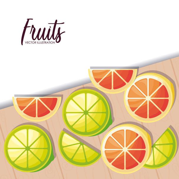 fresh oranges with lemons sliced fruits - ベクター画像