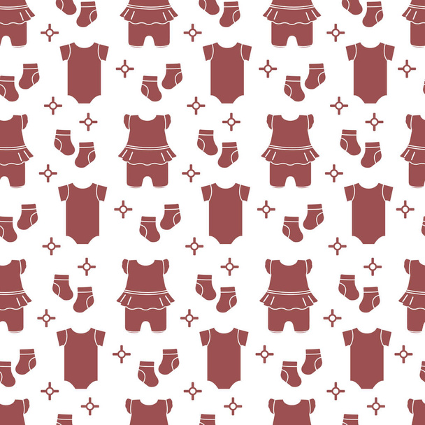 Seamless pattern with baby clothes. - Vecteur, image