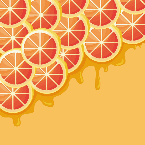 patrón de naranjas frescas en rodajas de fruta
 - Vector, imagen