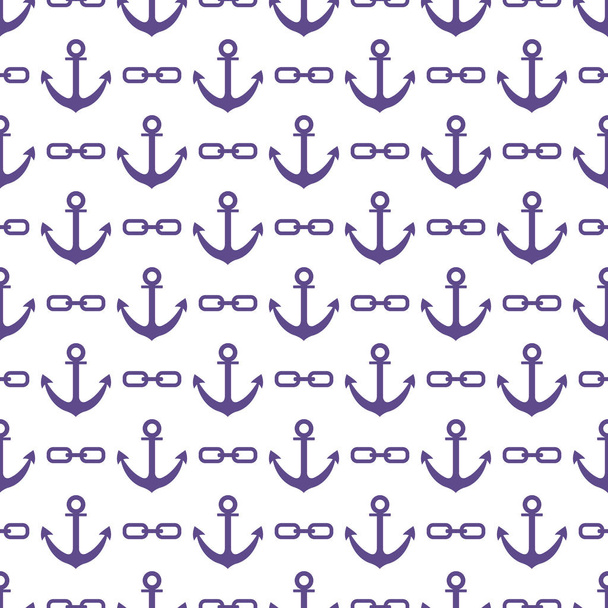 Seamless pattern with anchors and chains - Вектор,изображение