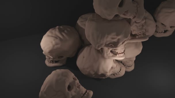 pilhas de crânios, conceito de morte
 - Filmagem, Vídeo