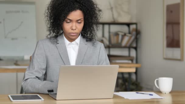 Headache, Tired African Businesswoman at Work - Footage, Video