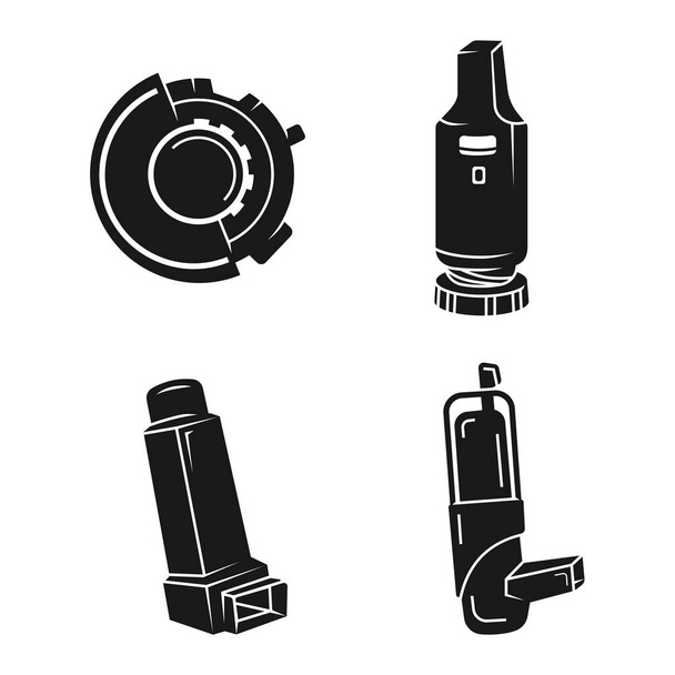 Inhaler icons set, simple style - Вектор, зображення
