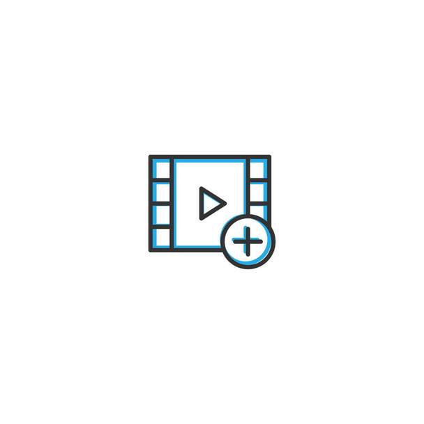 Design de ícone Video Player. Ilustração vetorial de linha de ícone de interação
 - Vetor, Imagem