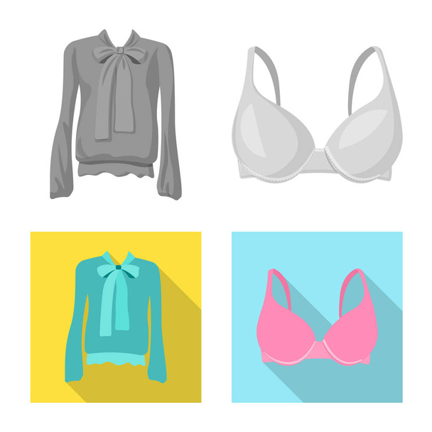 Vector design of woman and clothing symbol. Collection of woman and wear vector icon for stock. - Vektör, Görsel