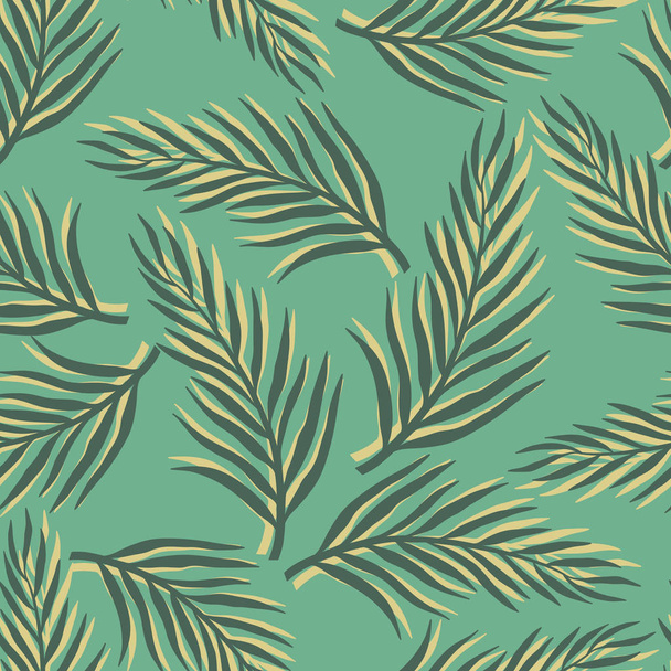 Tropical background with palm leaves. Seamless floral pattern.  - Wektor, obraz