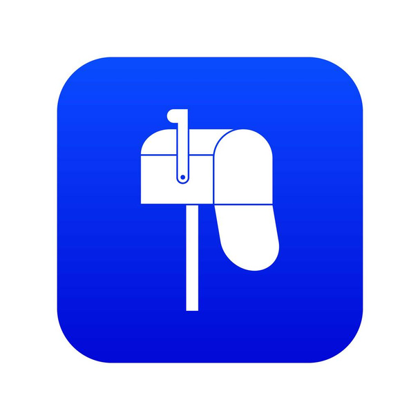 Open mailbox icon digital blue - Vector, afbeelding