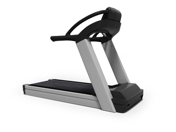 Modern sports treadmill for training in the gym 3d render on whi - Photo, Image
