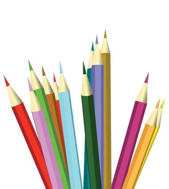 Colored pencils illustration, vector - Vector, Image
