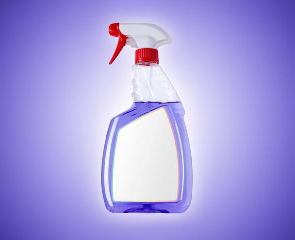 Limpador químico spray com etiqueta branca
 - Foto, Imagem