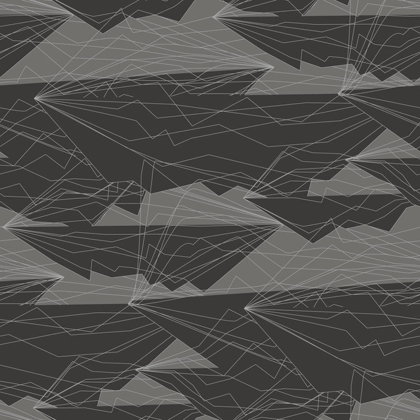 破線とポリゴンのシームレスなパターン - ベクター画像