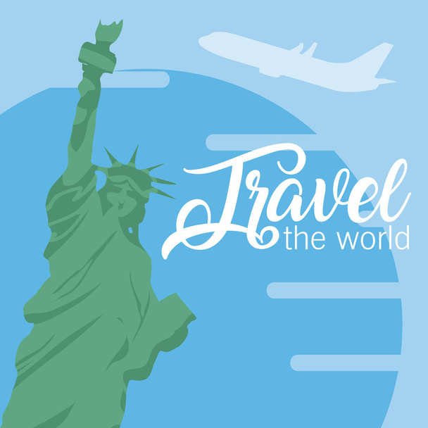 Seyahat Dünya kartı - Vektör, Görsel