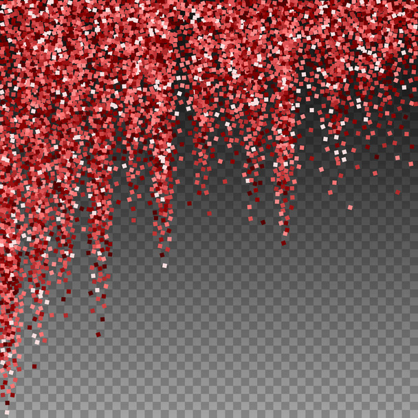 Confettis étincelants luxe or rouge paillettes. Scatte - Vecteur, image