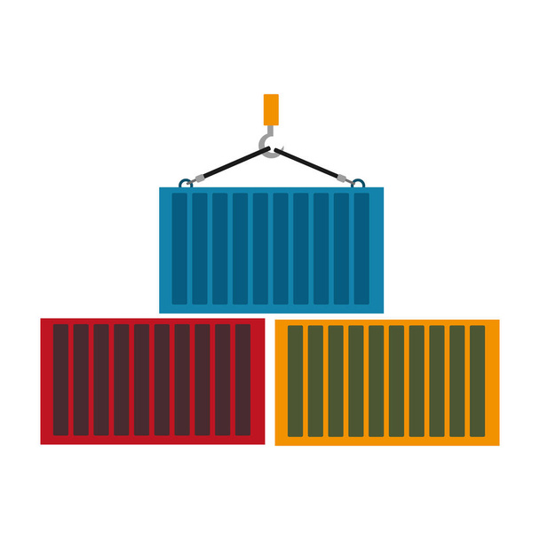 Container der Lieferung Versand und Logistik Thema isolierte Design-Vektor Illustration - Vektor, Bild
