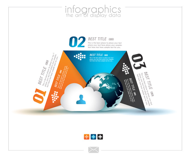 Infographic design template with paper tags - Вектор,изображение