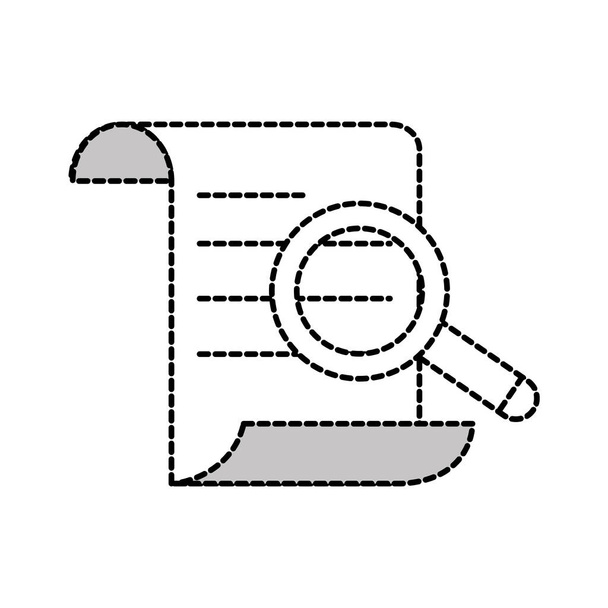 Развернутая форма документа информационная бумага с иллюстрацией вектора лупы
 - Вектор,изображение