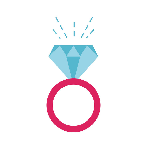 bunte Luxus Verlobungsring Hochzeit mit Diamant Vektor Illustration - Vektor, Bild