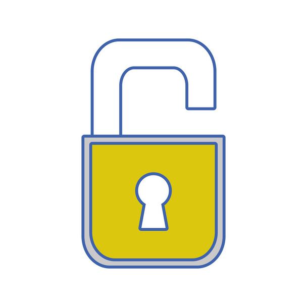 security open padlock object protection vector illustration - Vector, Image