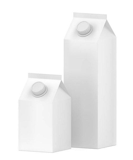 White blank containers for milk - Photo, Image