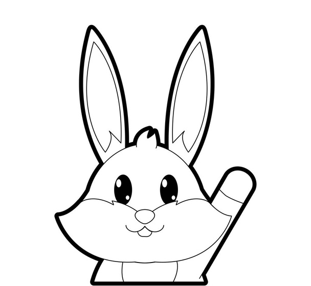 contorno adorable conejo lindo animal carácter
 - Vector, Imagen