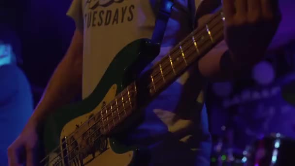 Bass guitar at concert - Footage, Video