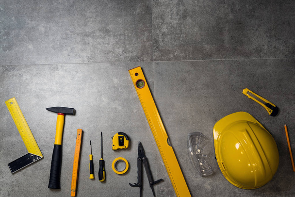 Yellow set of tools for repair and construction - Photo, Image