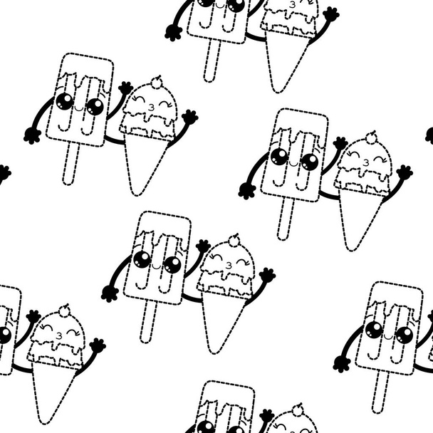 Морозиво фон солодкої та десертної теми їжі Ізольований дизайн Векторні ілюстрації
 - Вектор, зображення