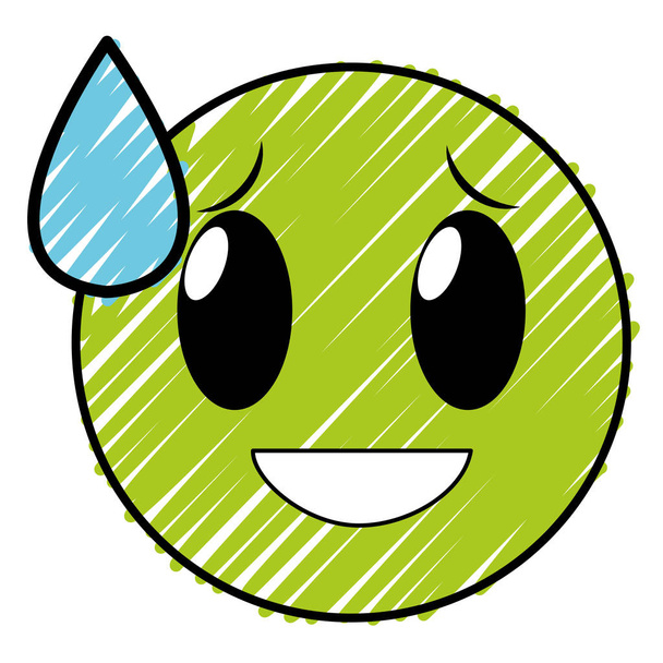 doodle shame laugh face gesture emoji expression - Вектор,изображение