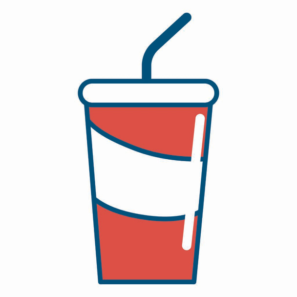 Soda icoon van drank- en drank geïsoleerde themaontwerp vectorillustratie - Vector, afbeelding