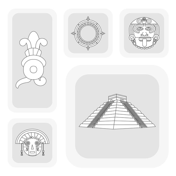 Maya pictogrammenset ontwerp - Vector, afbeelding