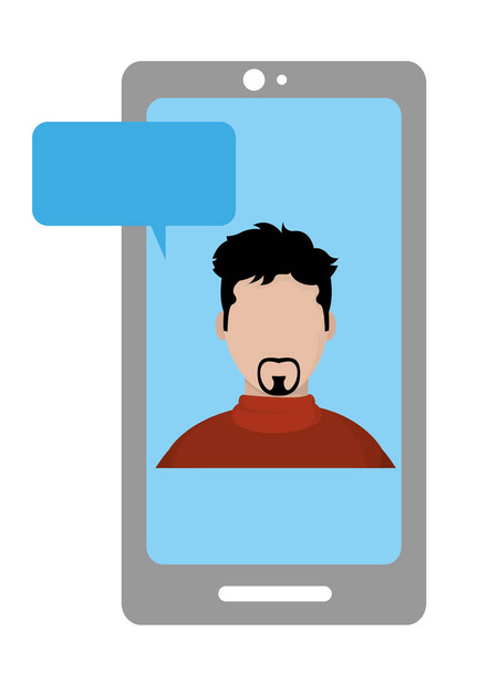 käyttäjä tyylikäs mies kasvoton insede älypuhelin chat kupla
 - Vektori, kuva