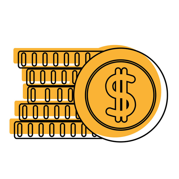 Barevná mince peníze peníze symbolem peso - Vektor, obrázek