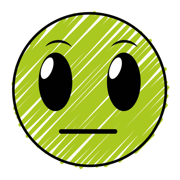Doodle μην ξέροντας έκφραση προσώπου χειρονομία emoji - Διάνυσμα, εικόνα