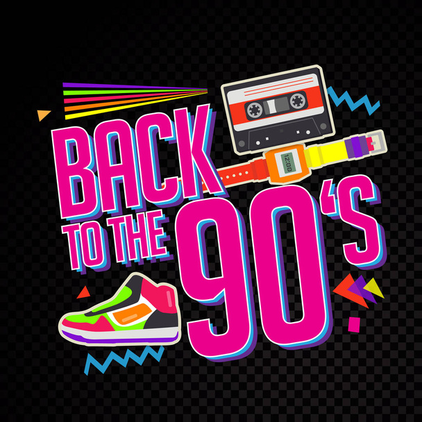 Party time The 90s style label. Vector illustration. - Vektor, kép