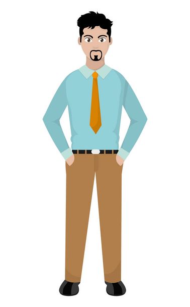 елегантний чоловік з сорочкою та дизайном краватки
 - Вектор, зображення