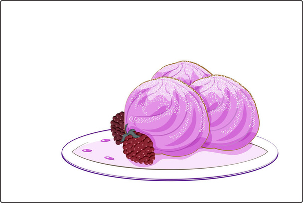 ice cream and raspberry - Vettoriali, immagini